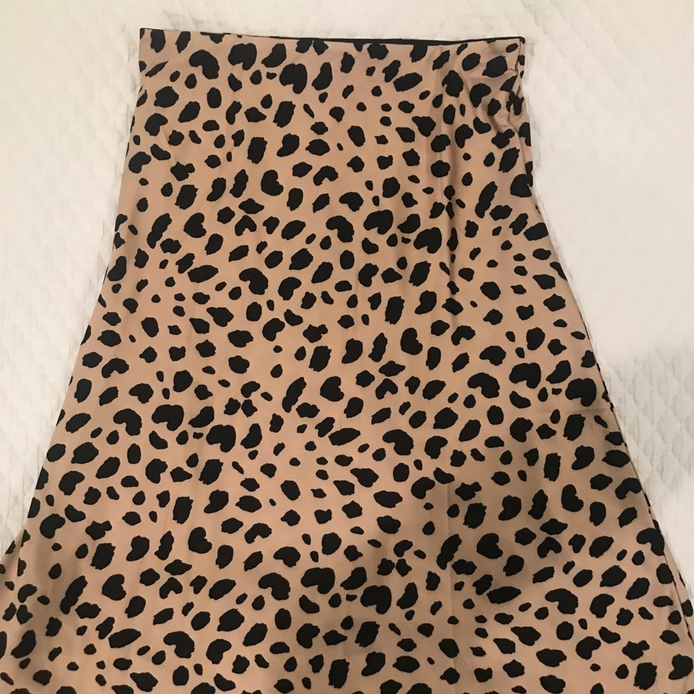 Silk Animal Print Skirt